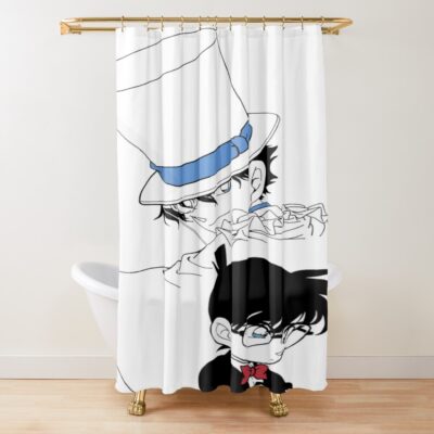 Detective Conan Edit Conan And Kaito Shower Curtain