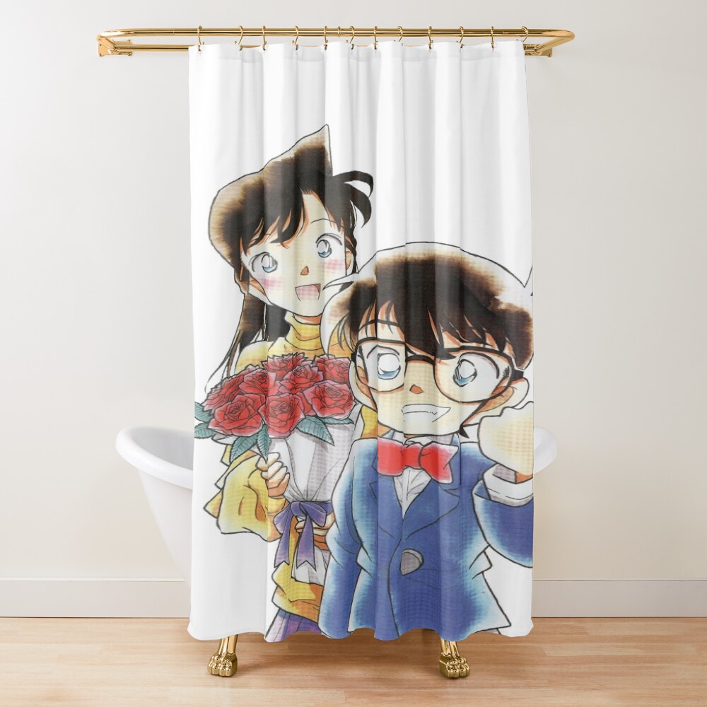 Detective Conan Edit Ran And Conan Shower Curtain