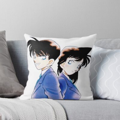 Detective Conan Edit Shinichi And Ran Throw Pillow